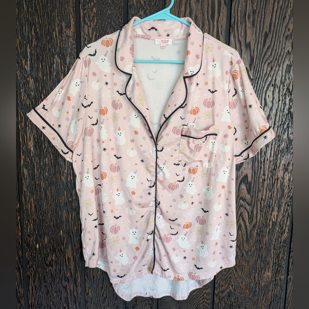 Jordann Jammies Pink Halloween Print Top
